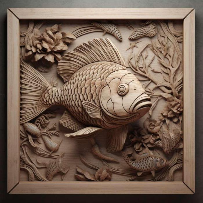 Nature and animals (Pecoltii fish 1, NATURE_4149) 3D models for cnc